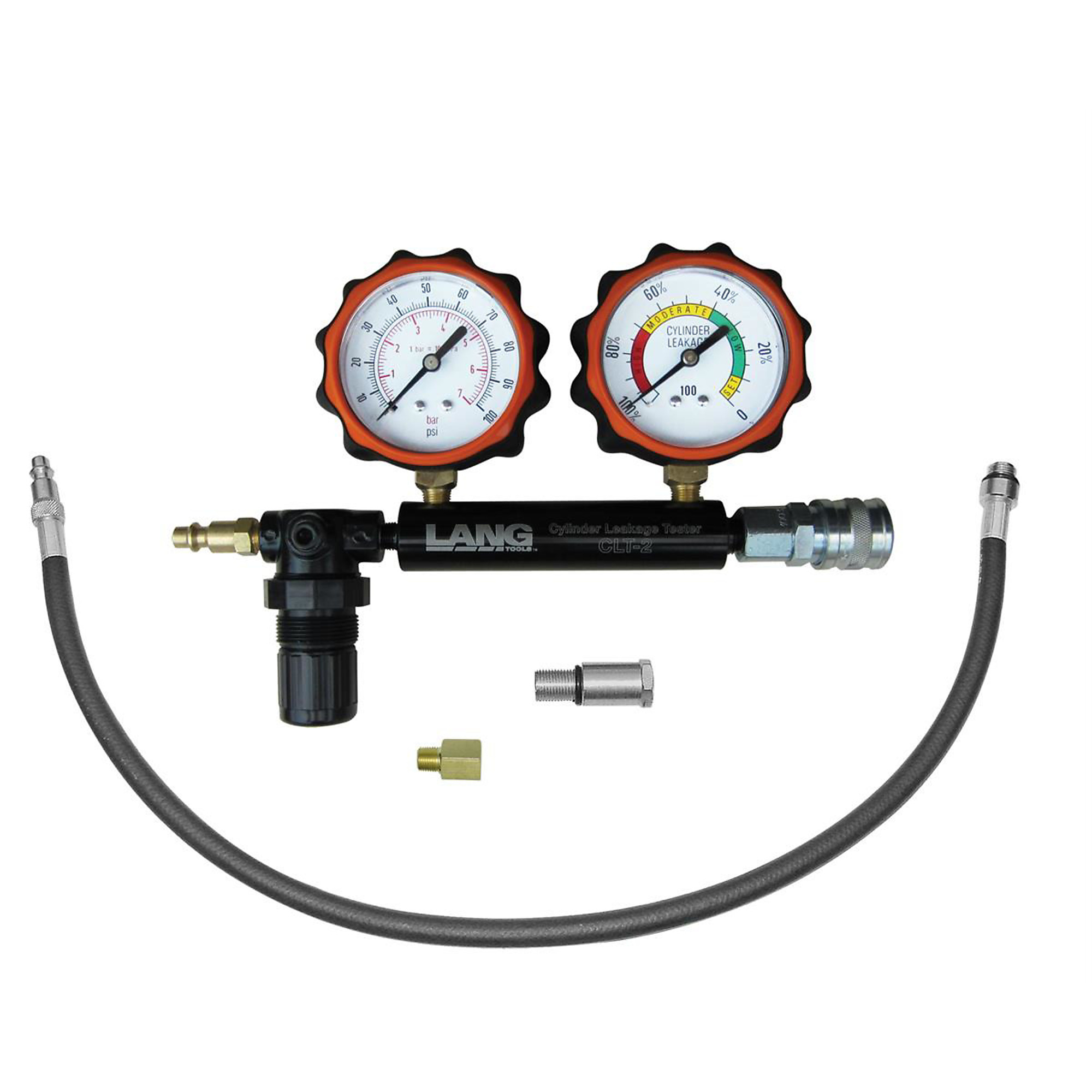 Lang Tools Cylinder Leakage Tester — Precision Regulator, M14 Adapter, 26in. Hose, Plastic Box, Model# STACLT-2PB